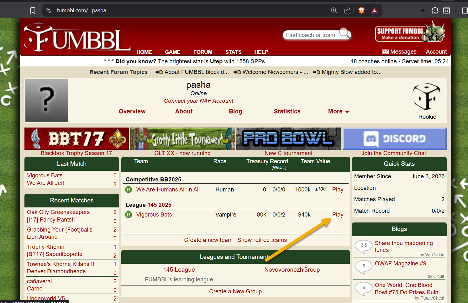 Screenshot fumbbl.com window to download jnlp file.